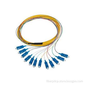 SC UPC APC Bundle optical Fiber Pigtail , Yellow / Orange S